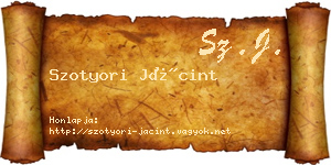 Szotyori Jácint névjegykártya
